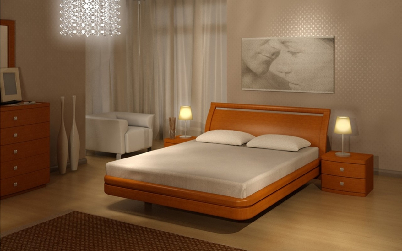 кровать двуспальная из массива дерева с мягким изголовьем